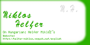 miklos helfer business card